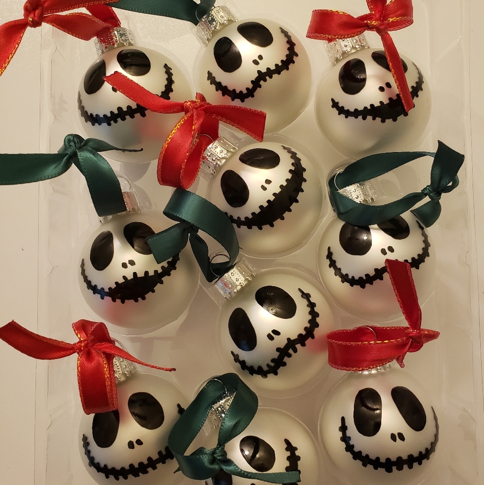 Jack Skellington Mini Christmas Ornament Set 10 Pc
